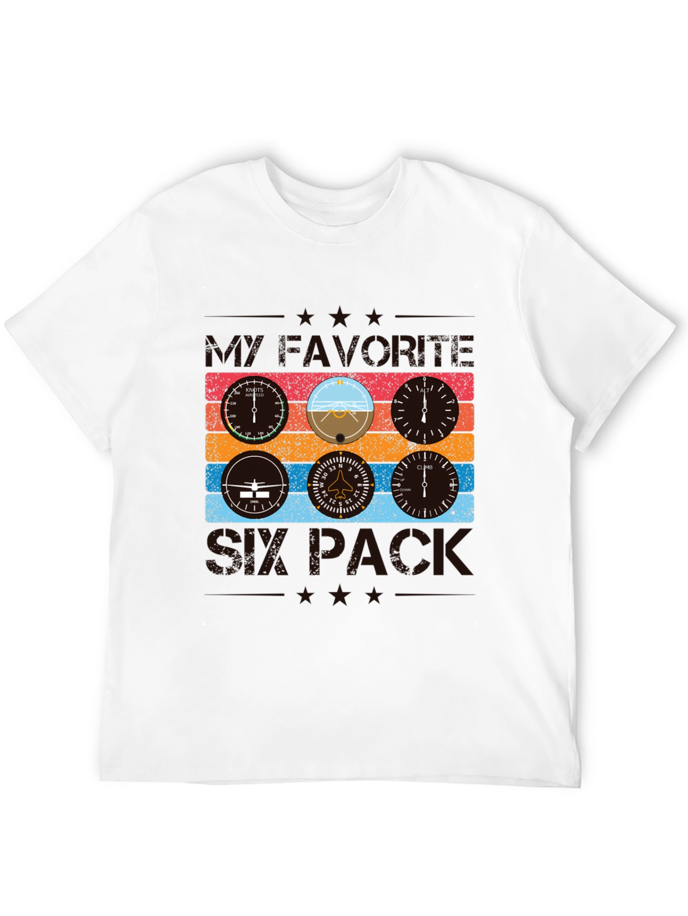 Pilot Six Pack T-Shirt - Aviation Instrument Design