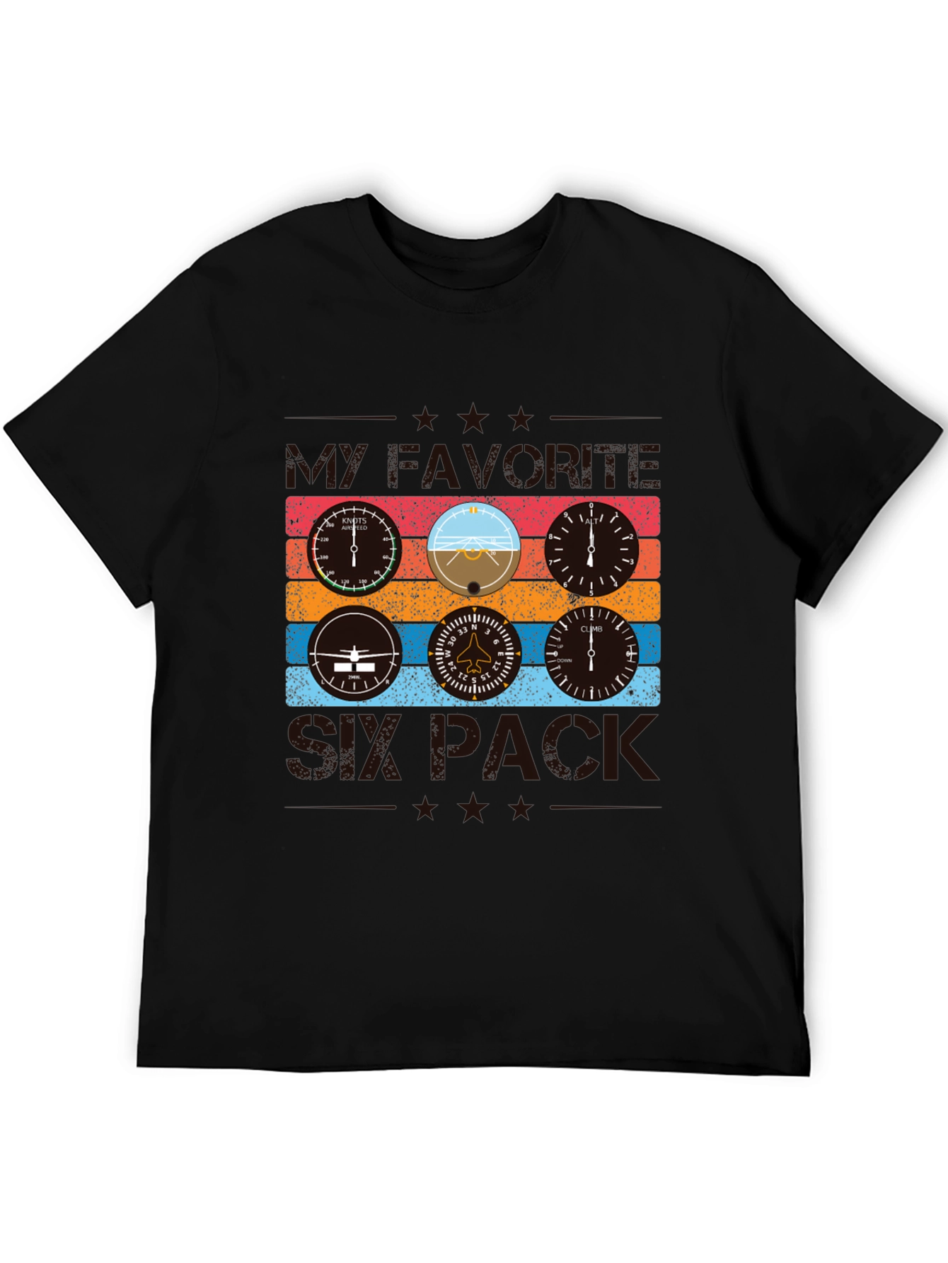 Pilot Six Pack T-Shirt - Aviation Instrument Design