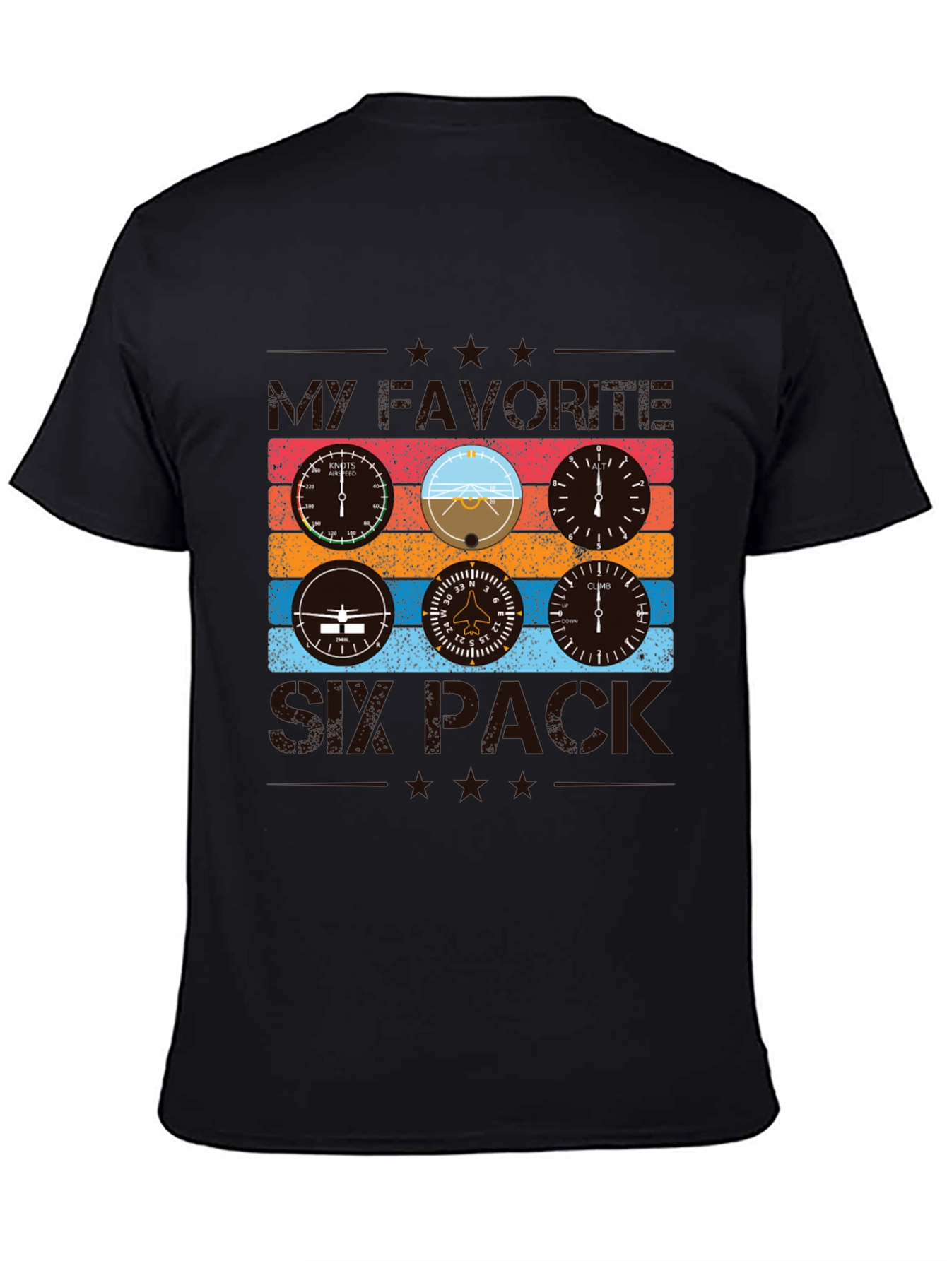 Pilot Six Pack T-Shirt - Aviation Instrument Design