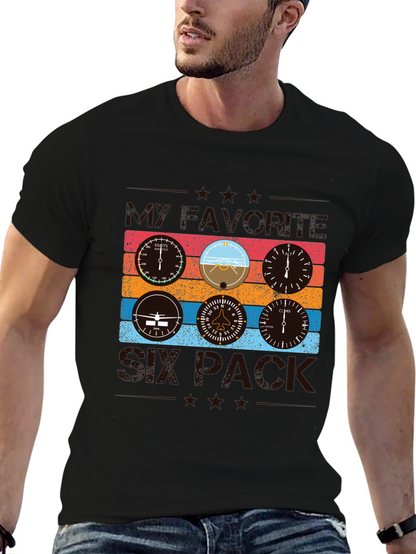 Pilot Six Pack T-Shirt - Aviation Instrument Design