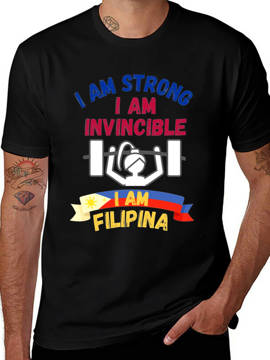 Strong Filipina T-Shirt: I am Strong Invincible Tee