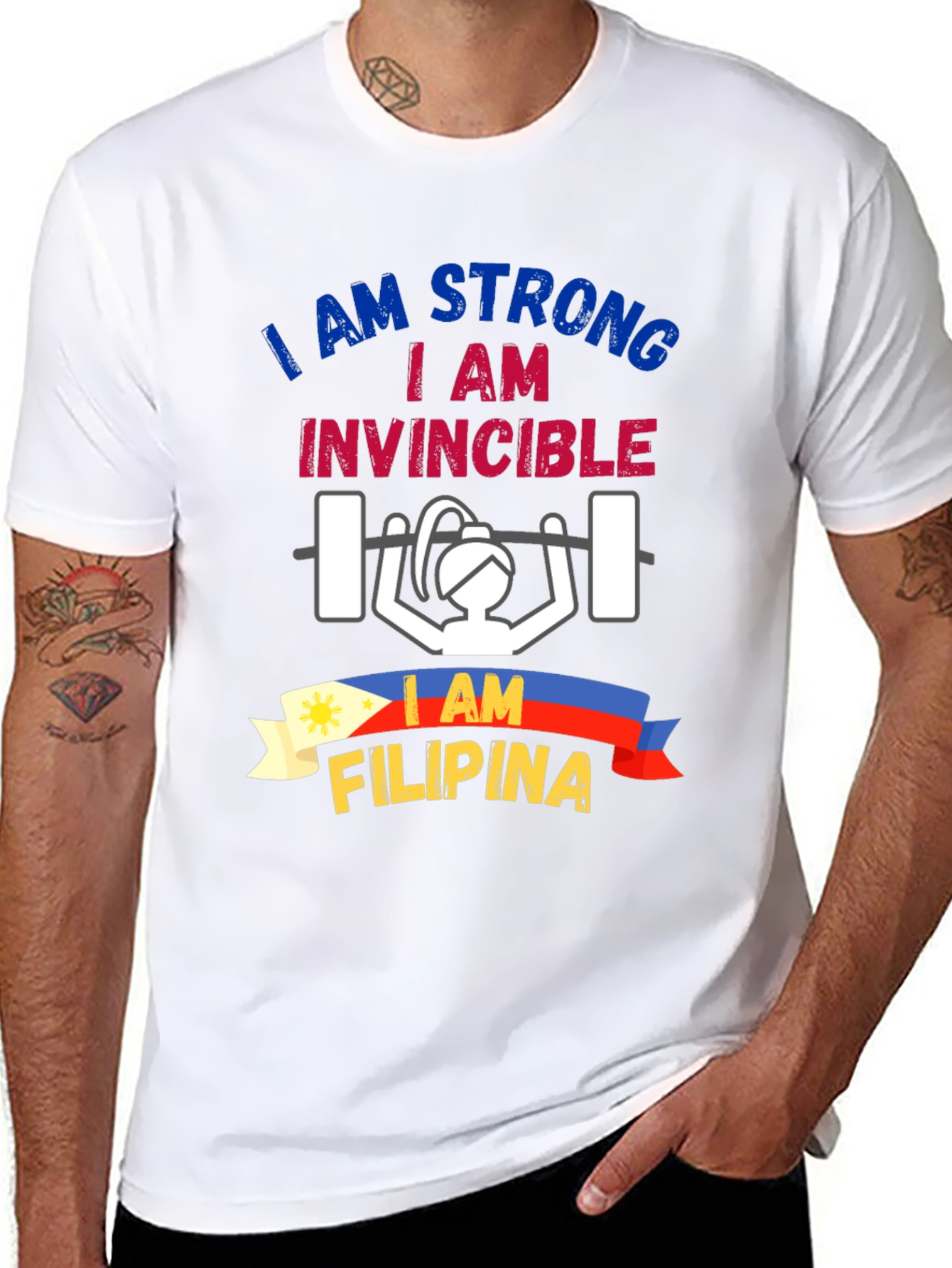 Strong Filipina T-Shirt: I am Strong Invincible Tee
