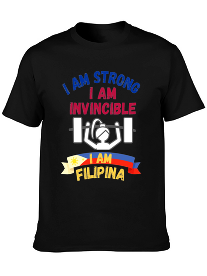 Strong Filipina T-Shirt: I am Strong Invincible Tee