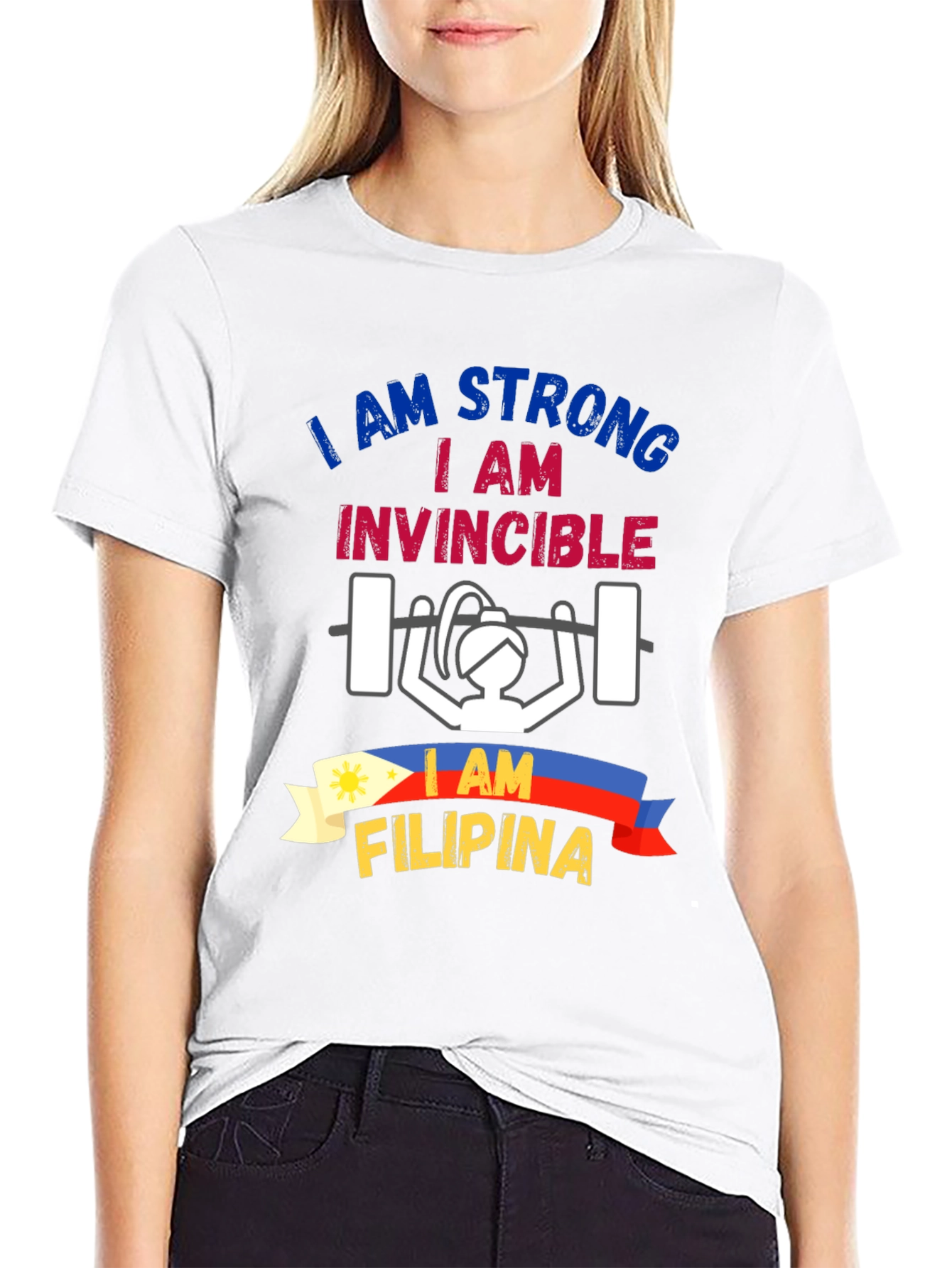 Strong Filipina T-Shirt: I am Strong Invincible Tee