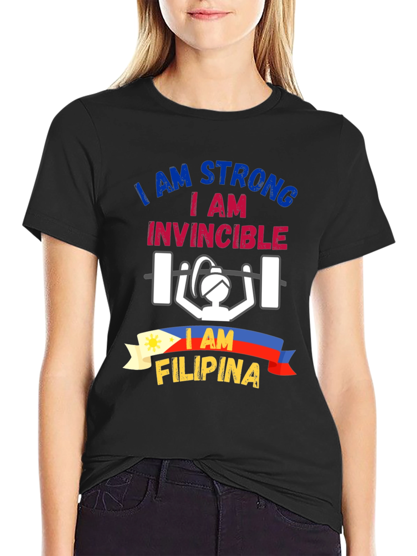 Strong Filipina T-Shirt: I am Strong Invincible Tee