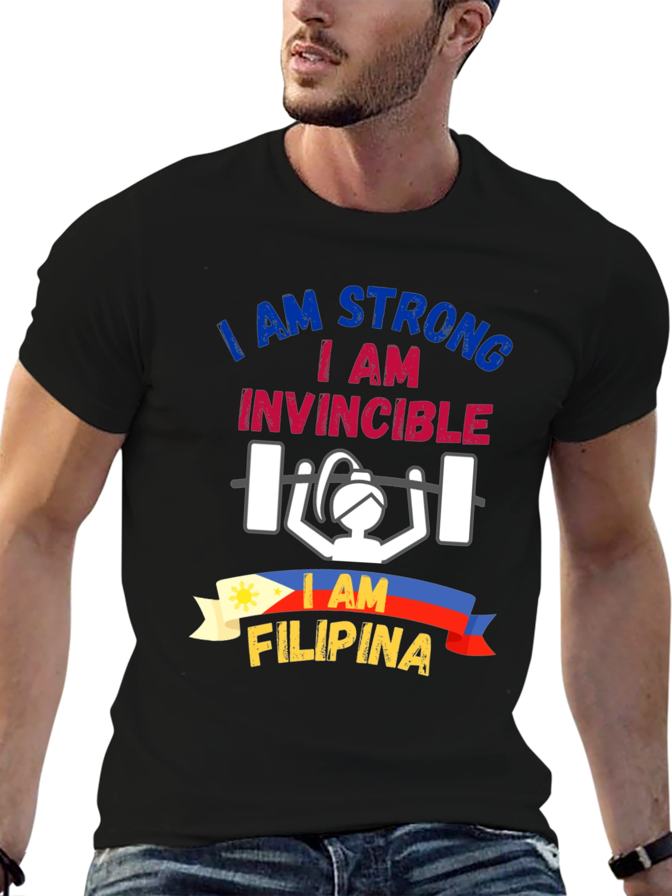 Strong Filipina T-Shirt: I am Strong Invincible Tee