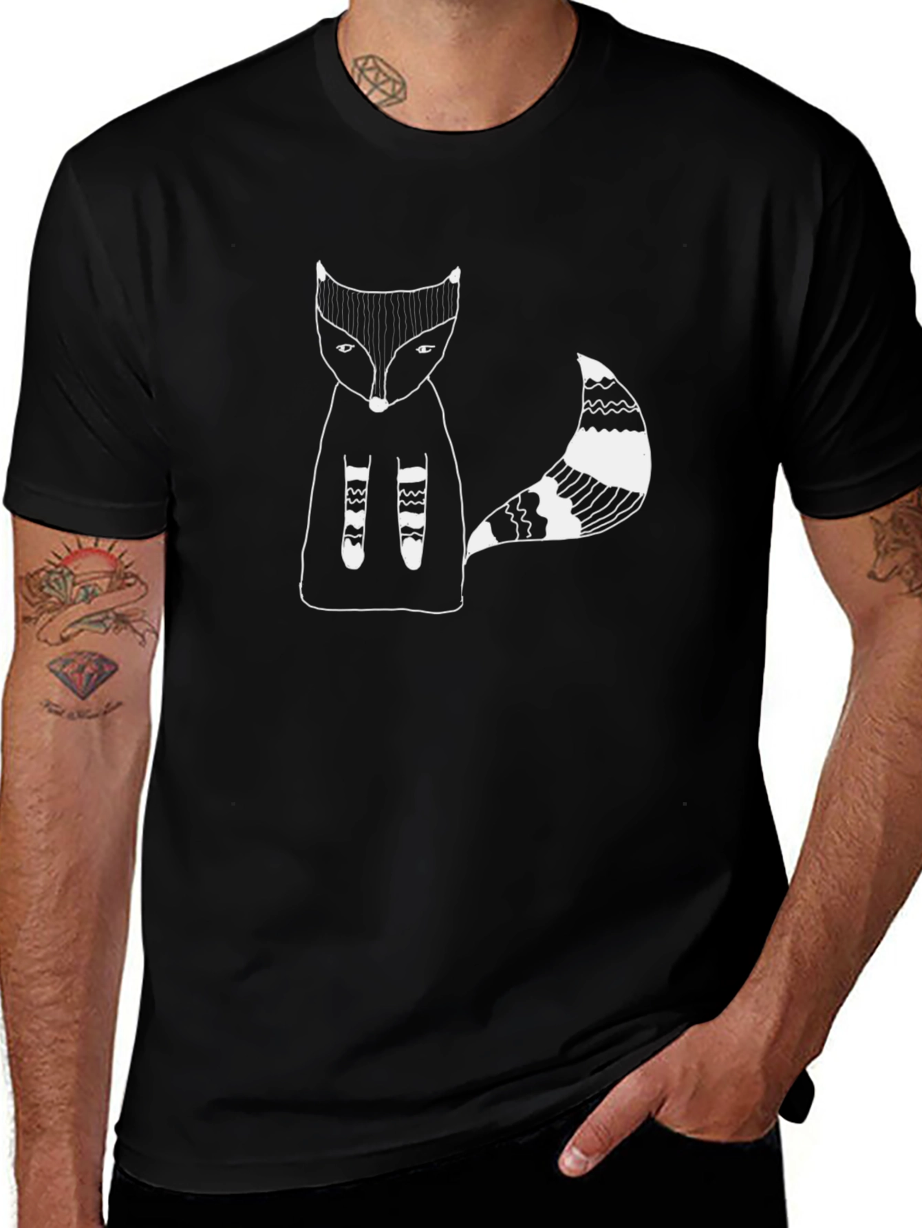 Mens Black Fox Graphic Tee