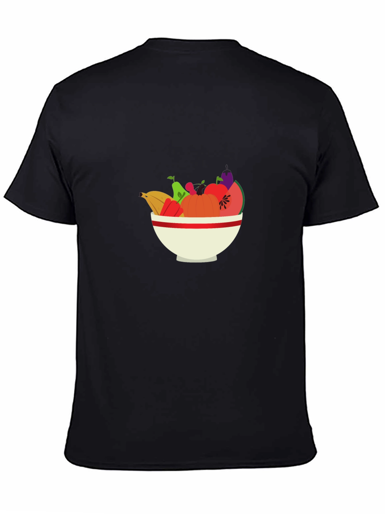 Fruit Bowl Graphic Tee - Casual Black T-Shirt