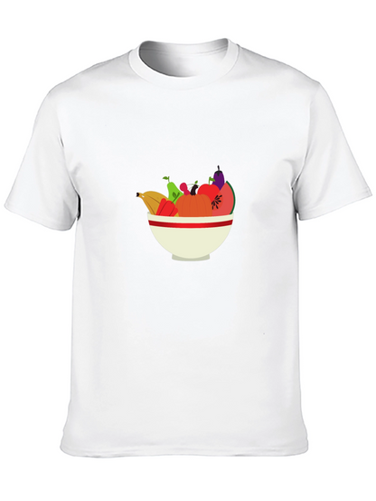 Fruit Bowl Graphic Tee - Casual Black T-Shirt