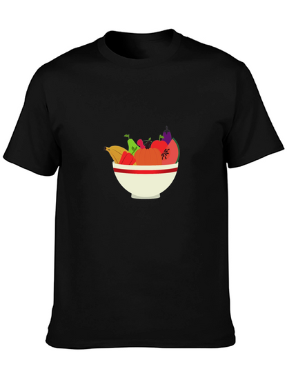 Fruit Bowl Graphic Tee - Casual Black T-Shirt