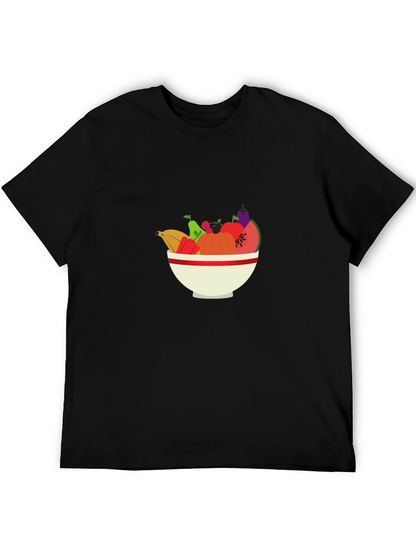 Fruit Bowl Graphic Tee - Casual Black T-Shirt