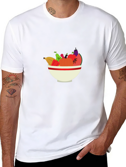 Fruit Bowl Graphic Tee - Casual Black T-Shirt