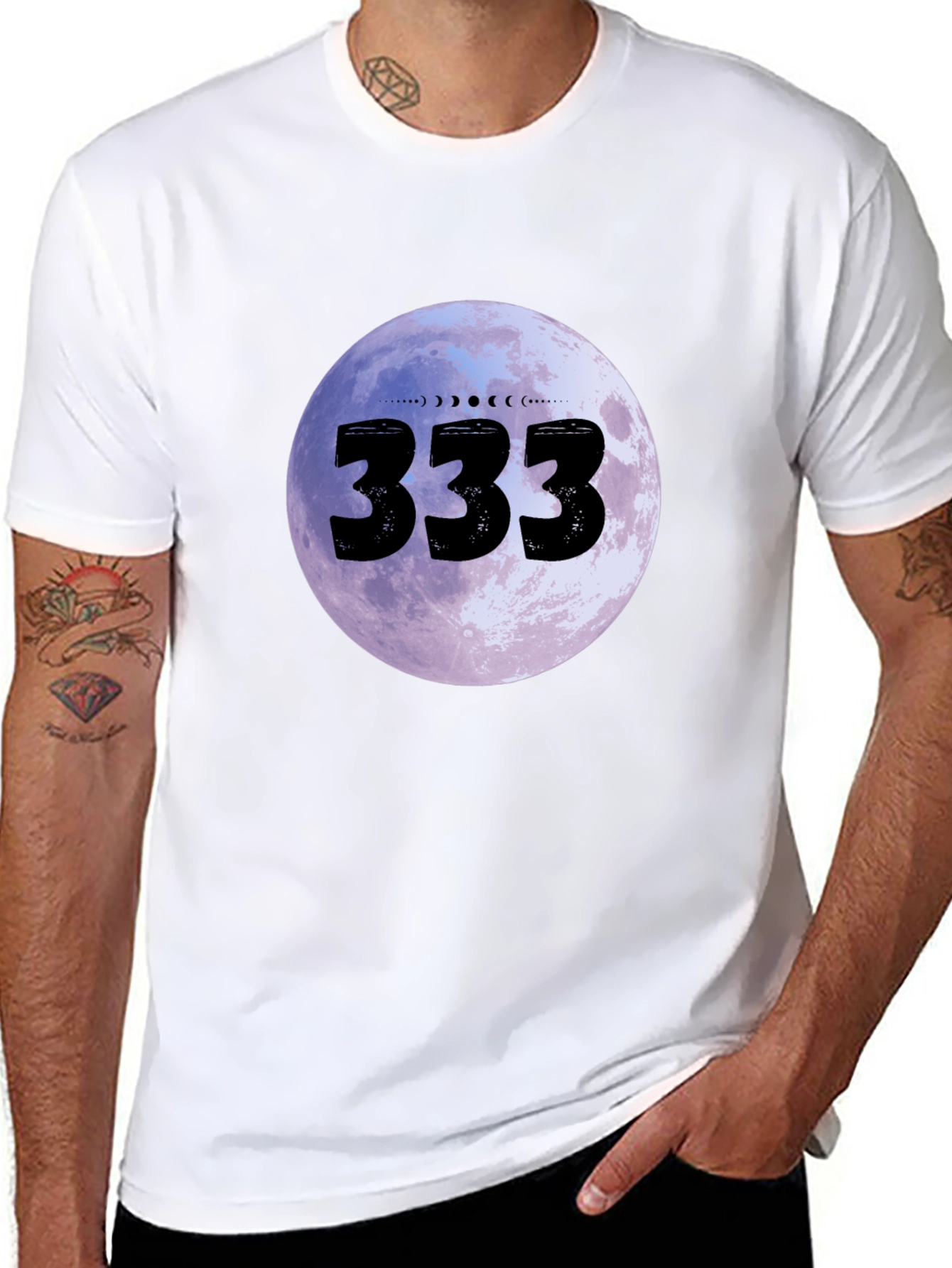 333 Moon Phase Graphic Tee - Black