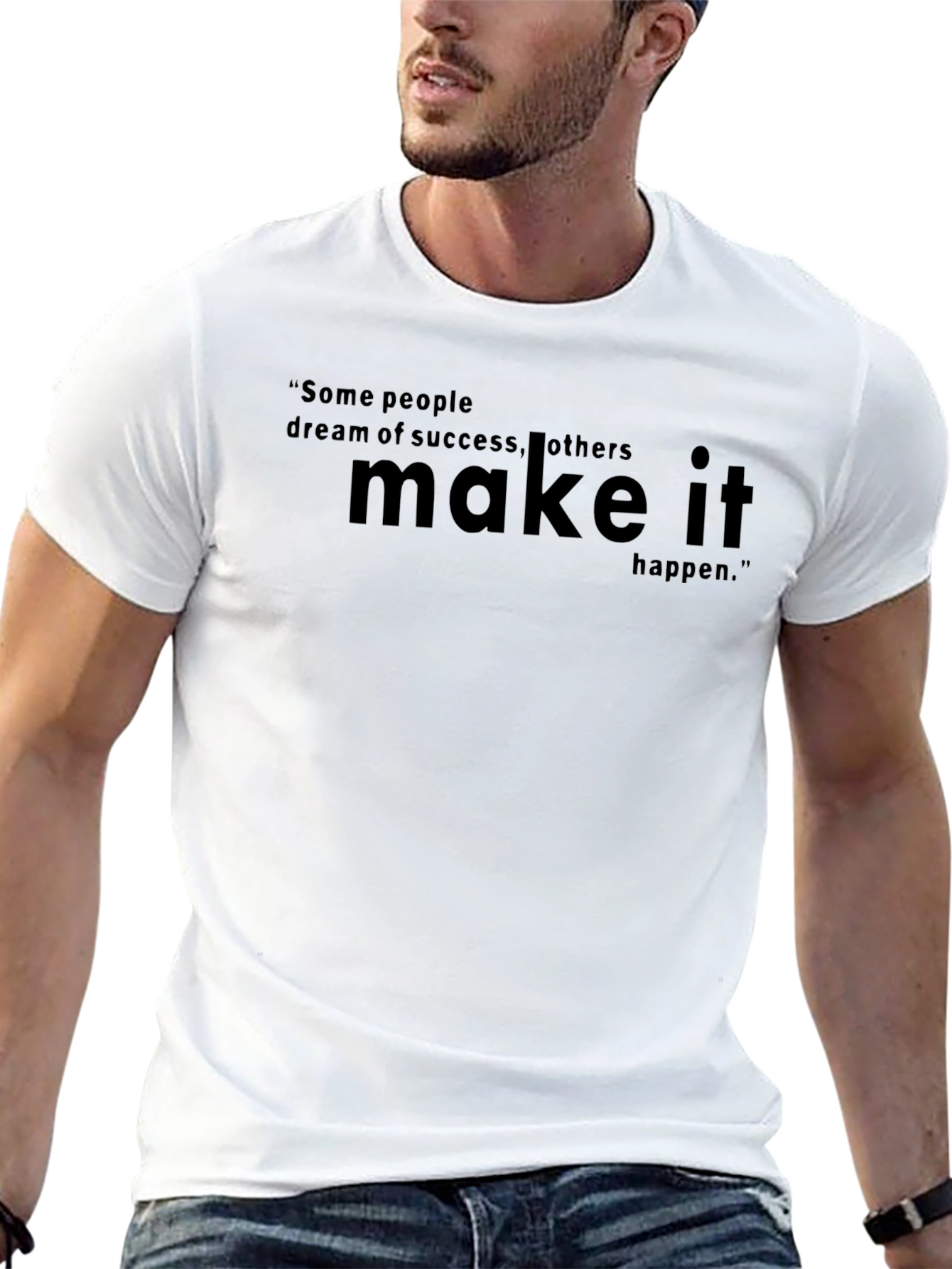 Motivational Quote Graphic Tee - Black