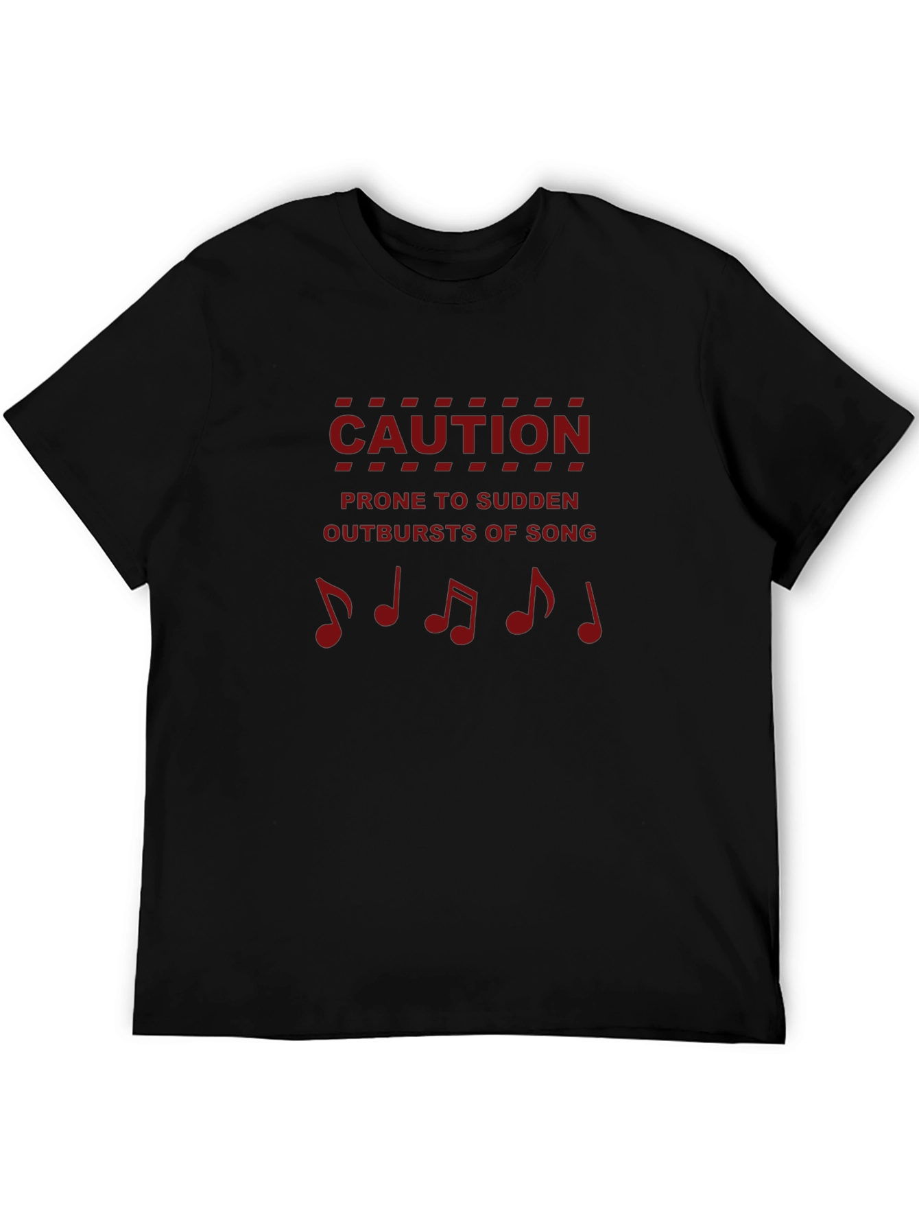 Caution Outbursts of Song Black T-Shirt