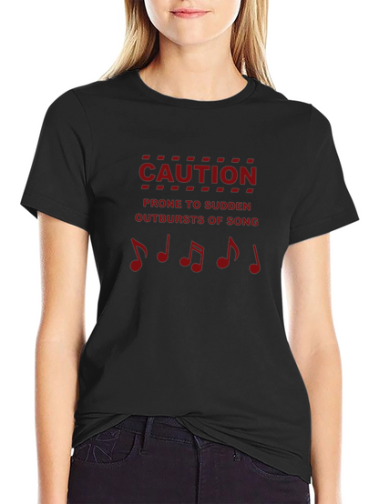 Caution Outbursts of Song Black T-Shirt