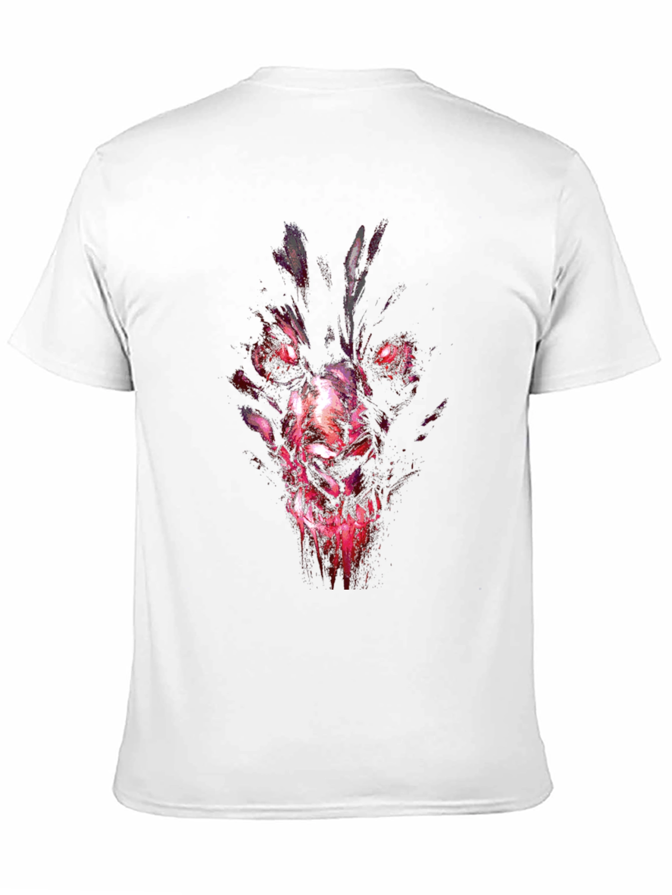 Mens Black Graphic Tee - Wolf Demon Design