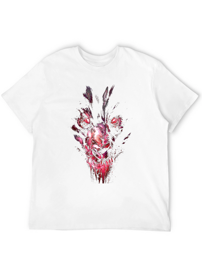 Mens Black Graphic Tee - Wolf Demon Design