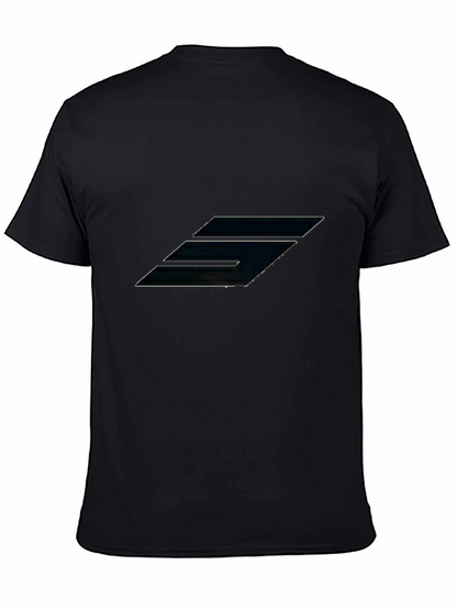 Geometric Design Black Tee - Modern Style