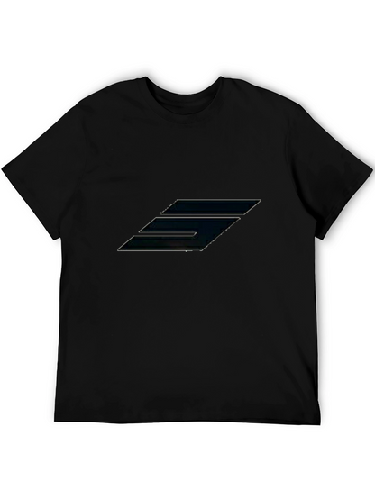 Geometric Design Black Tee - Modern Style