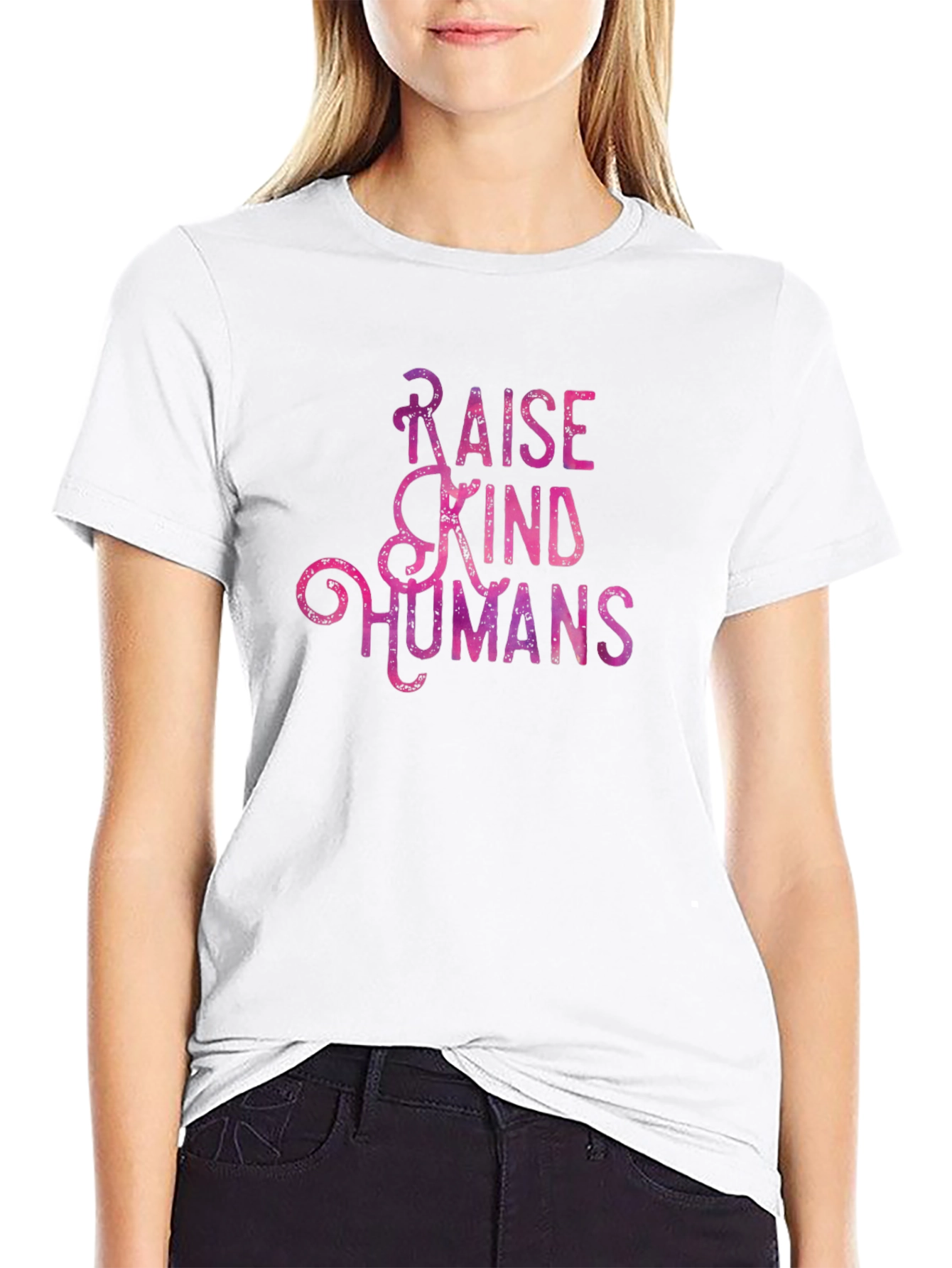 Raise Kind Humans Graphic Tee - Black Cotton T-Shirt