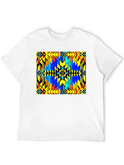 Aztec Geometric Print Black T-Shirt