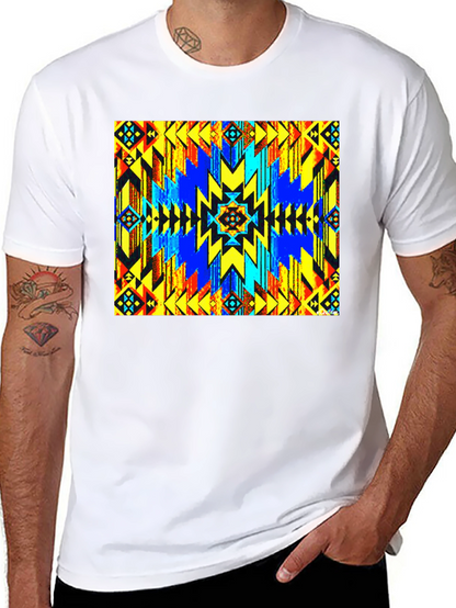 Aztec Geometric Print Black T-Shirt
