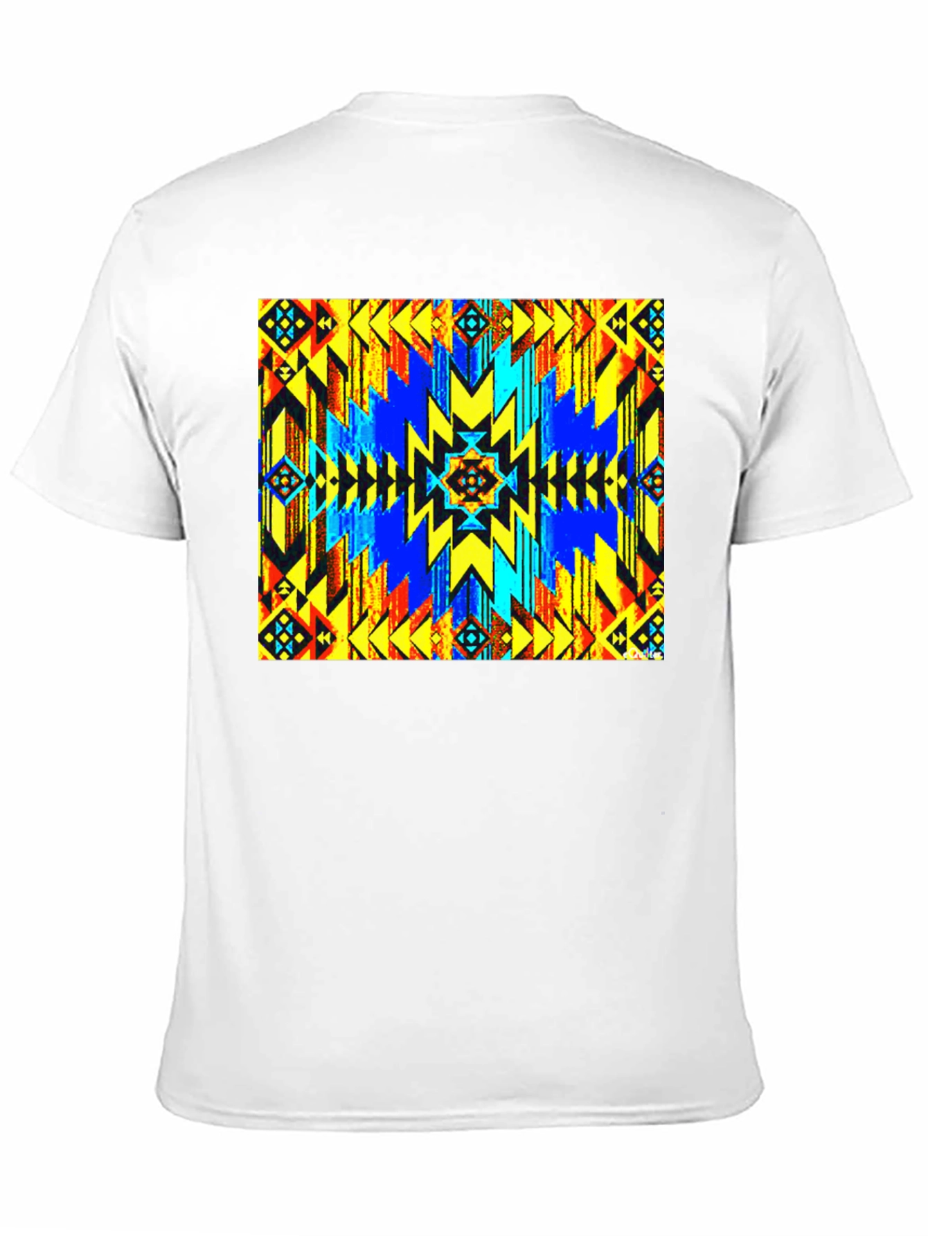 Aztec Geometric Print Black T-Shirt