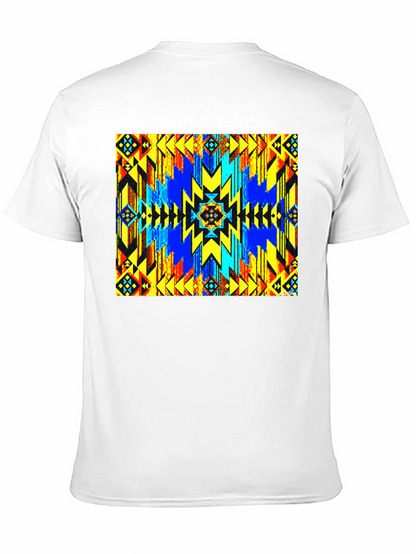 Aztec Geometric Print Black T-Shirt