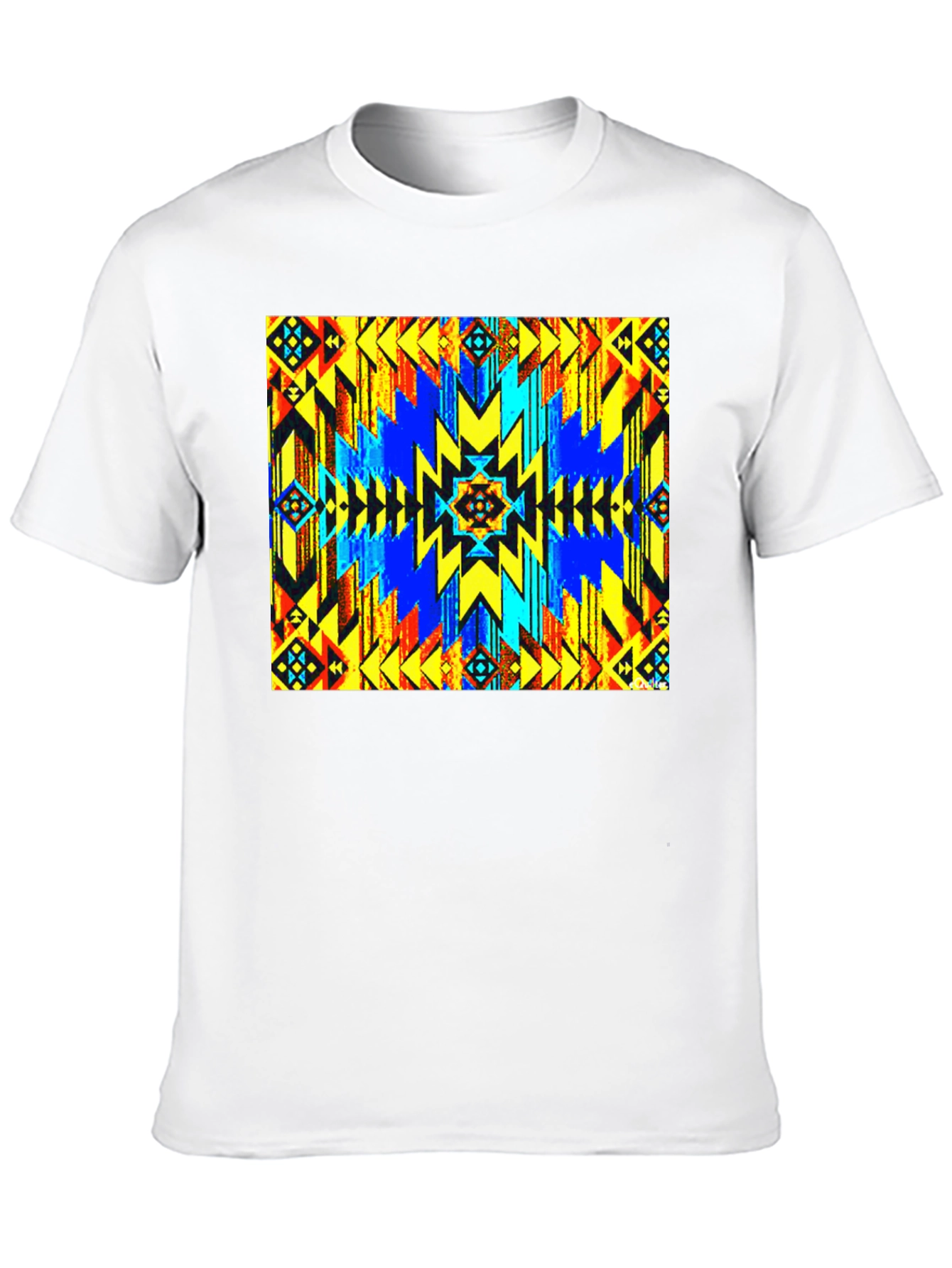 Aztec Geometric Print Black T-Shirt