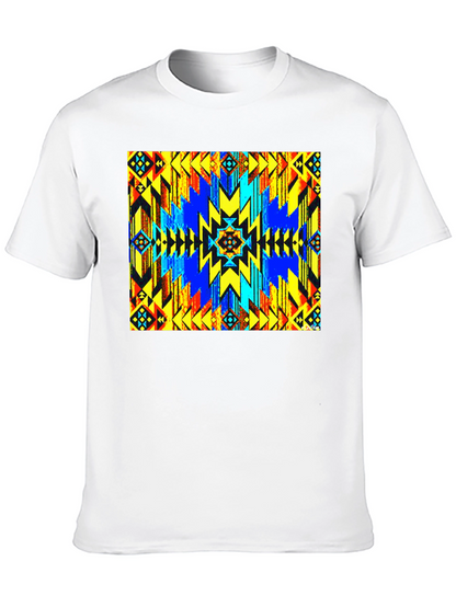 Aztec Geometric Print Black T-Shirt