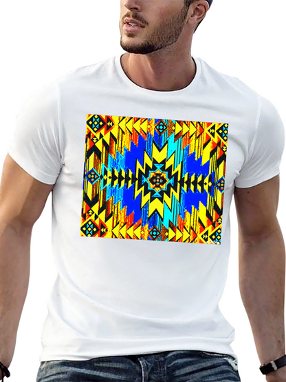Aztec Geometric Print Black T-Shirt