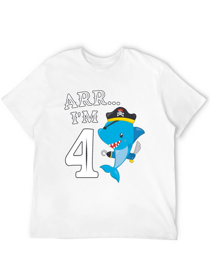 ARR Im 4 Birthday Pirate Shark Kids T-Shirt