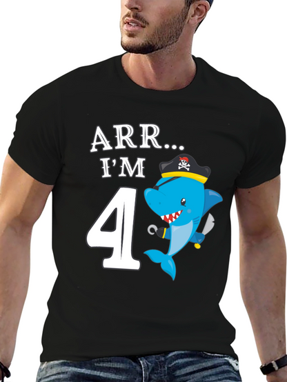 ARR Im 4 Birthday Pirate Shark Kids T-Shirt