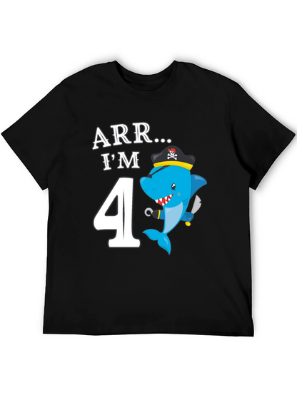 ARR Im 4 Birthday Pirate Shark Kids T-Shirt
