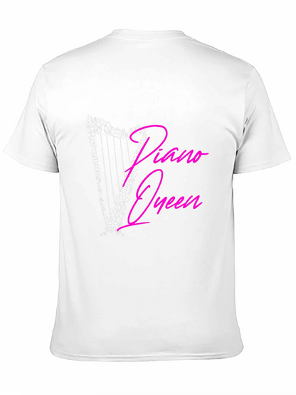 Piano Queen Harp Music Notes Graphic T-Shirt