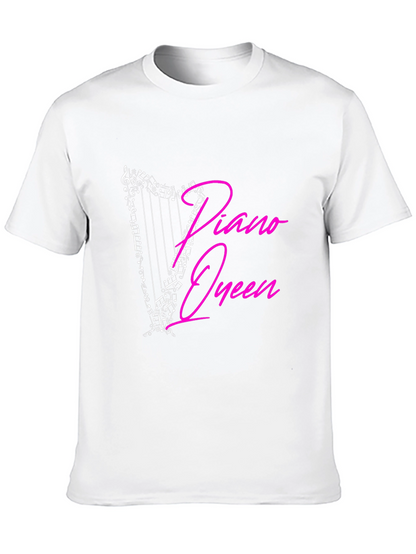 Piano Queen Harp Music Notes Graphic T-Shirt
