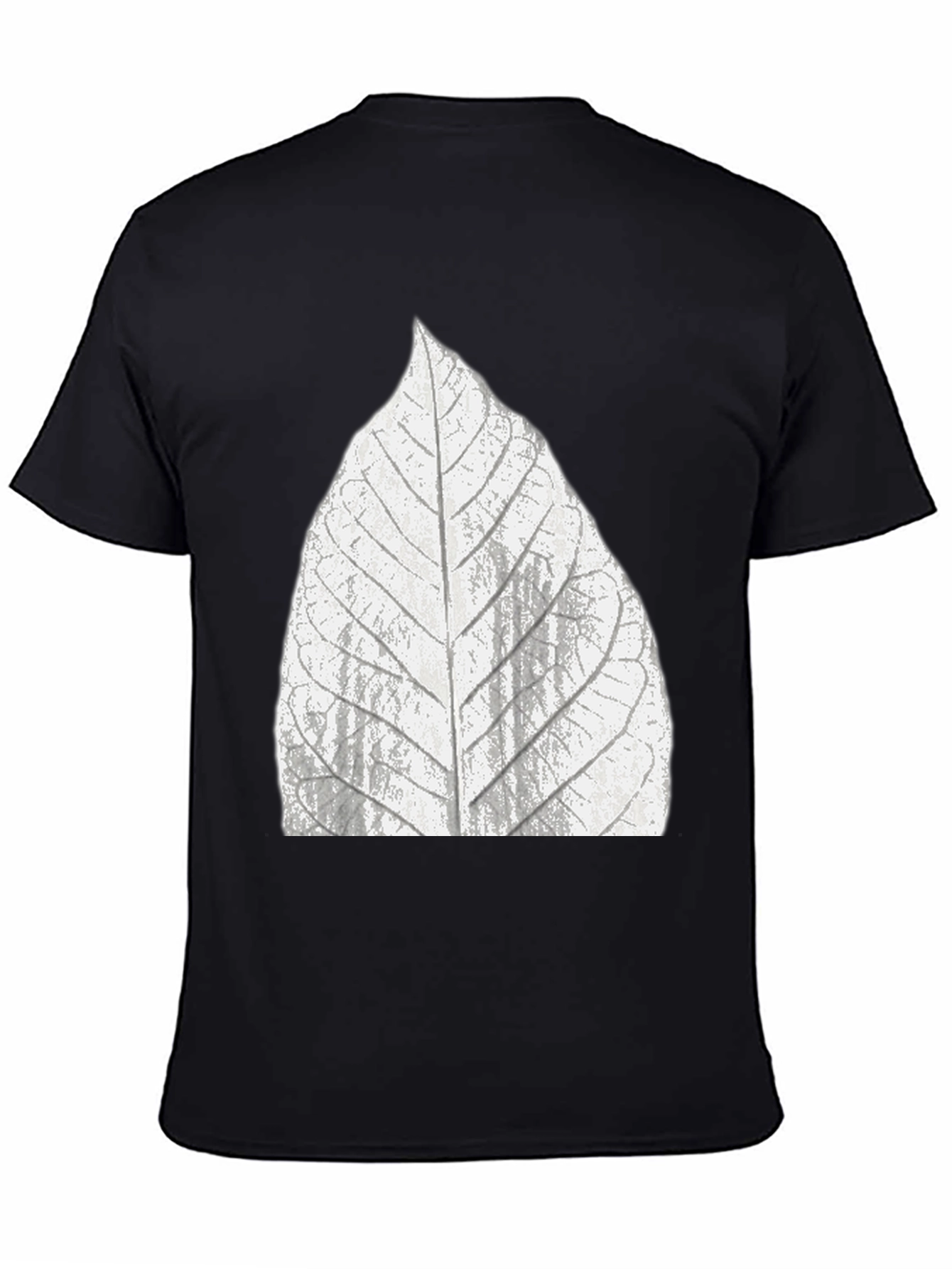 Leaf Print Black T-Shirt