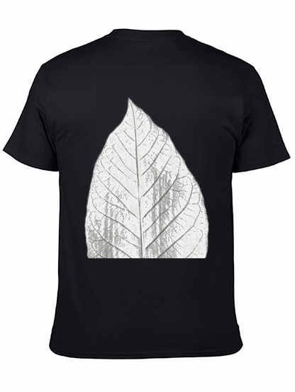 Leaf Print Black T-Shirt