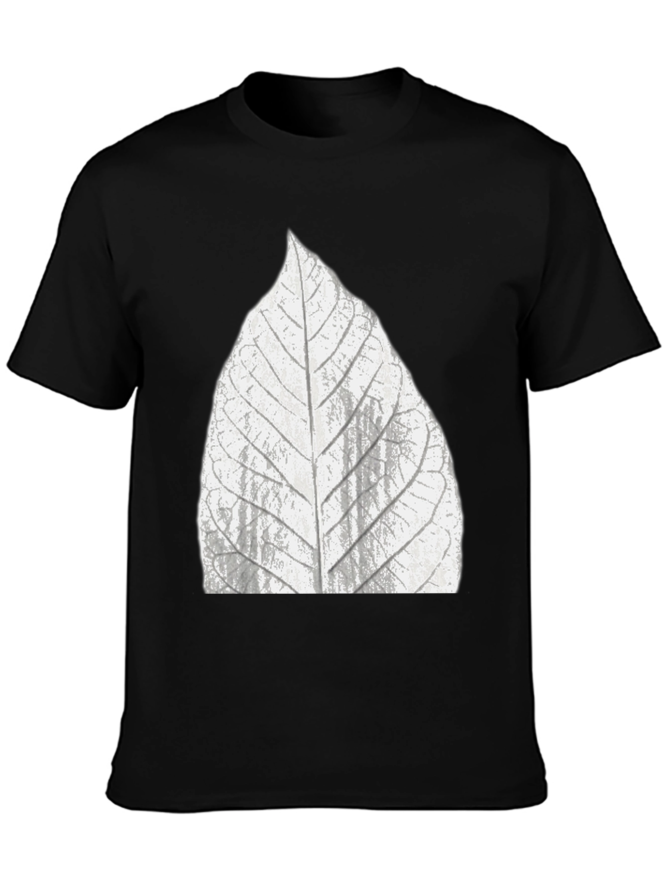 Leaf Print Black T-Shirt