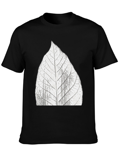 Leaf Print Black T-Shirt