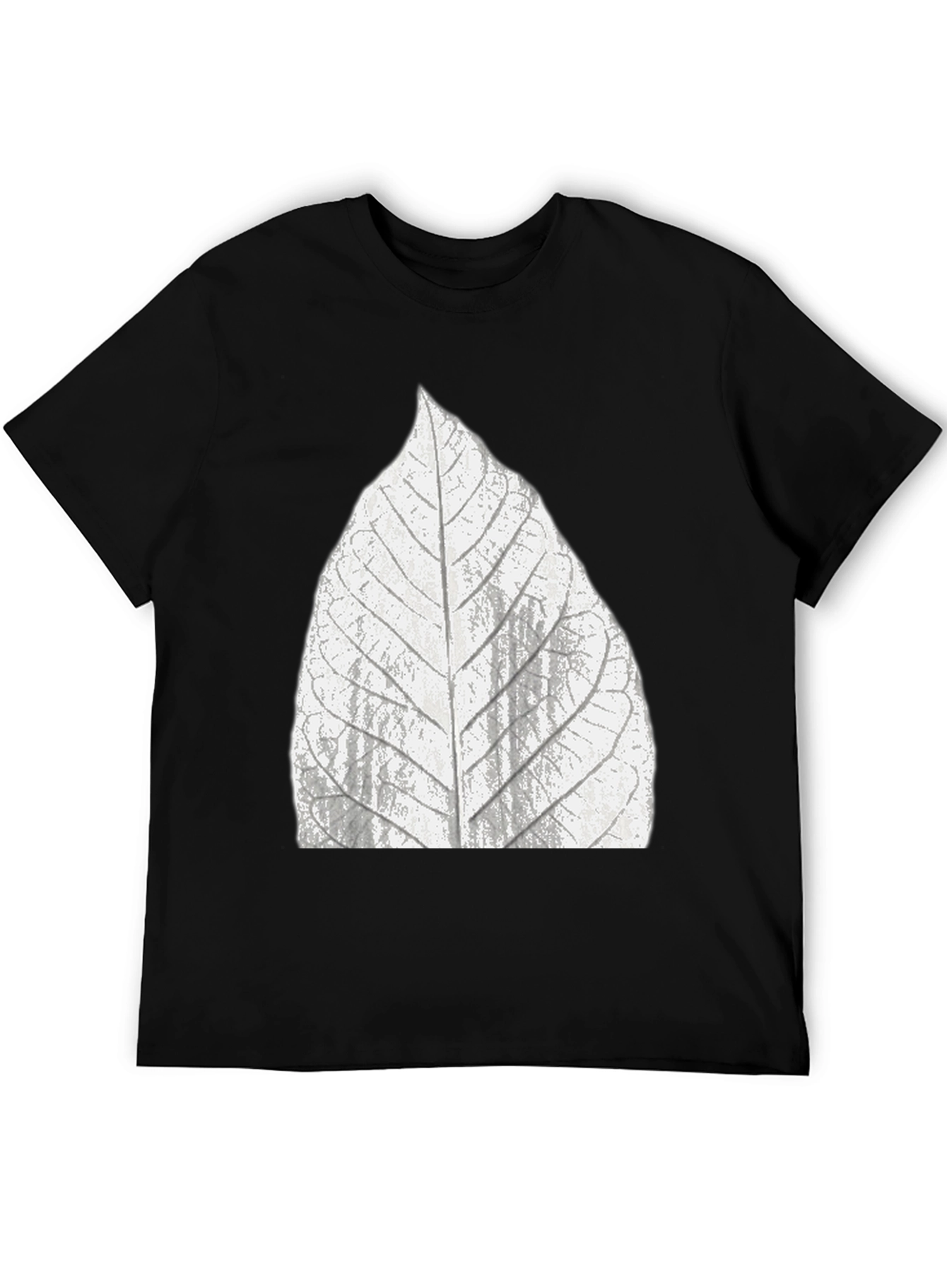 Leaf Print Black T-Shirt