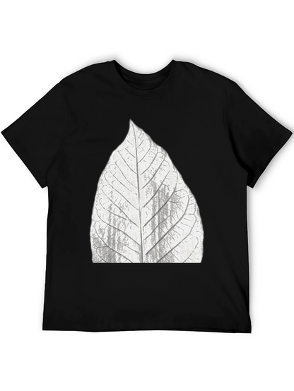 Leaf Print Black T-Shirt
