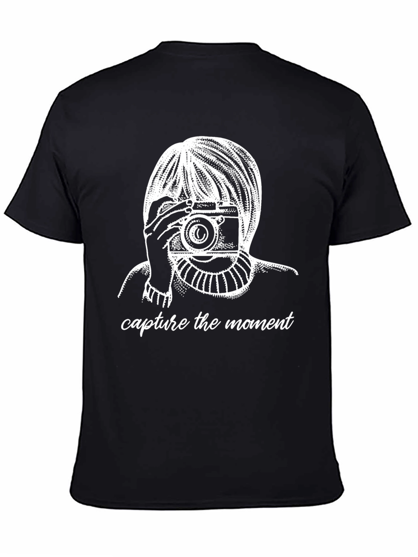 Capture The Moment Graphic Tee - Stylish Black T-Shirt