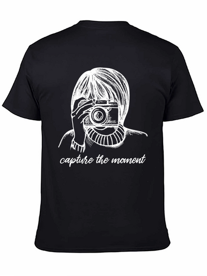 Capture The Moment Graphic Tee - Stylish Black T-Shirt