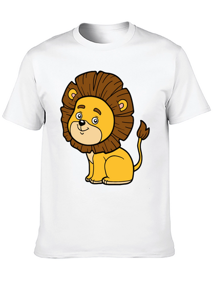 Cute Cartoon Lion Black T-Shirt - Fun Graphic Tee