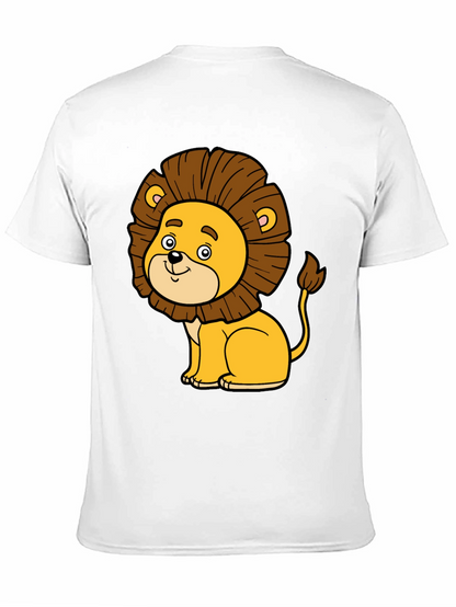 Cute Cartoon Lion Black T-Shirt - Fun Graphic Tee