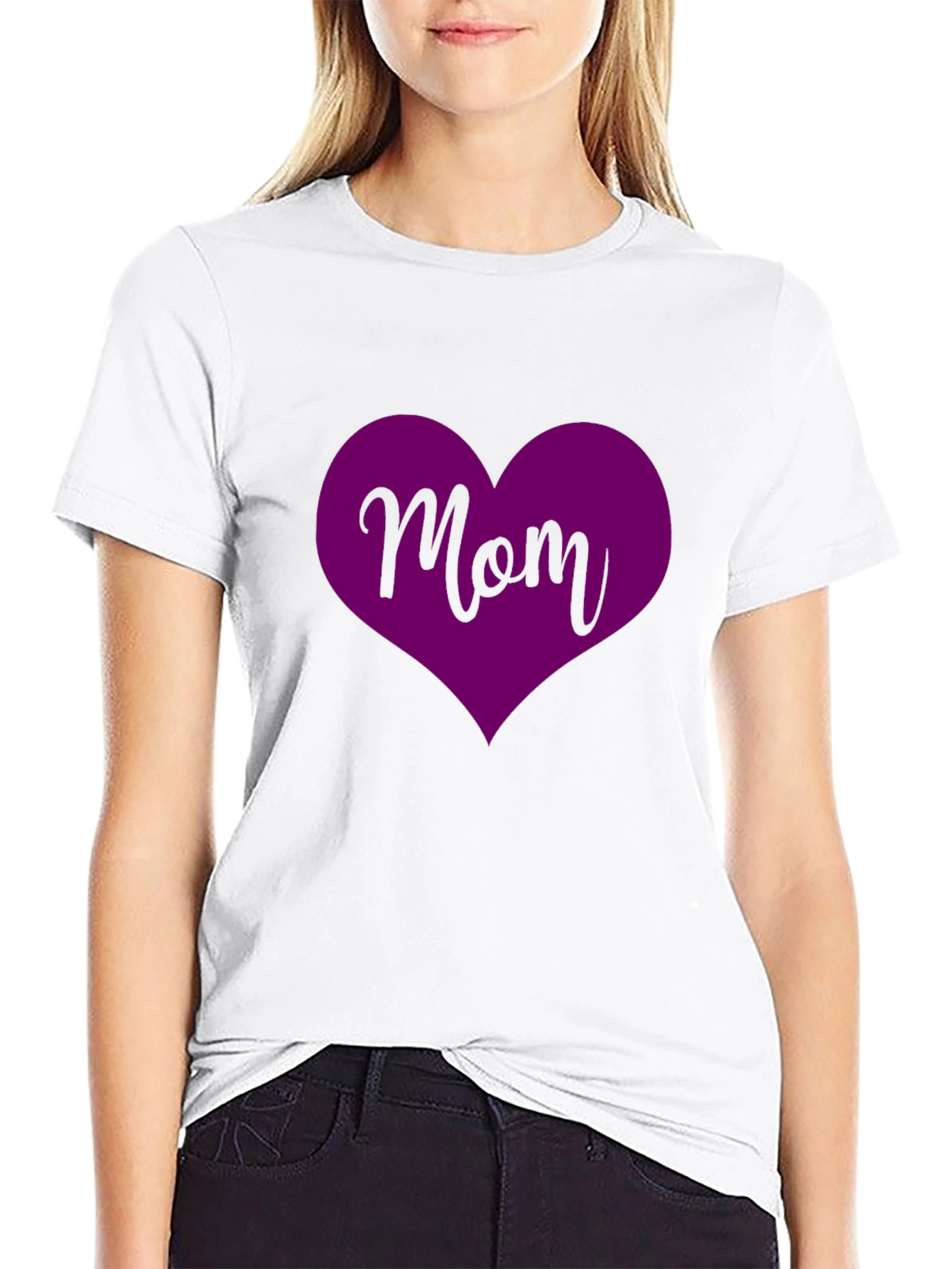 Mom Heart T-Shirt - Black Stylish and Comfortable