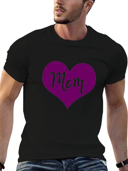 Mom Heart T-Shirt - Black Stylish and Comfortable
