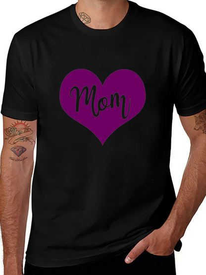 Mom Heart T-Shirt - Black Stylish and Comfortable